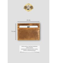 Rota 4565 Hakiki Deri Unisex Kartlık (Camel Bordo)