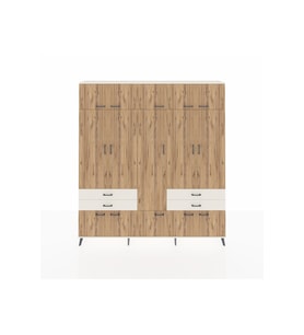 Arges Dolap 11 Raflı 4 Çekmeceli 2 Askılı 220x30x243 Aytaşı-Çam/Aytaşı