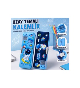 Uzay Temalı Dayanıklı Kalem Kutusu, Şık ve Fonksiyonel Tasarım