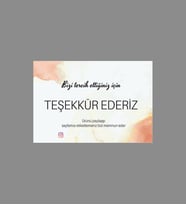 Kişiye Özel Teşekkür Kartı instagram için 5x8 cm 100 adet