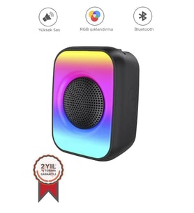 Bluetooth Hoparlör Işıklı Taşınabilir Speaker GTS1867 Siyah