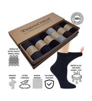 TrendCorap Premium Diyabet Bambu Erkek Çorabı Dikişsiz Burun, Sıkmayan Rahat Lastik - 6'lı Özel Kutulu Set