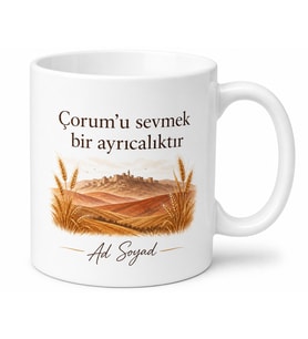 Çorumlu Hemşehriye Özel İsimli Baskılı Kupa Bardak Hediye