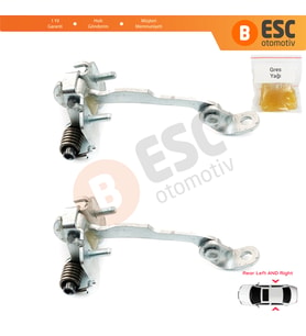 Citroen C3 MK1 MK2 2002-2016 9181L9 İçin 2 Adet Arka Sağ ve Sol Kapı Gergi Yayı
