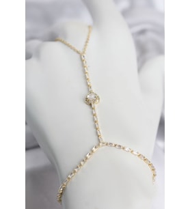 Gold Renk Pirinç Zirkon Taşlı Kalp Model Şahmeran TJ-SN783