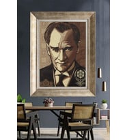 Gümüş Çerçeveli Atatürk Tablo za260
