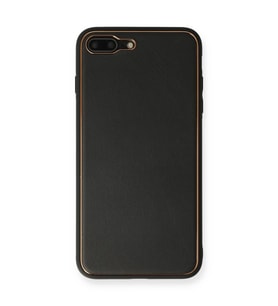 Apple İphone 7 Plus Kılıf Coco Deri Silikon Kapak - Siyah