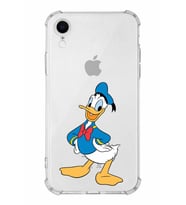 Apple iPhone XR Uyumlu Köşe Korumalı Antişok  Kapak Donald Duck Tasarımlı Şeffaf  Kılıf