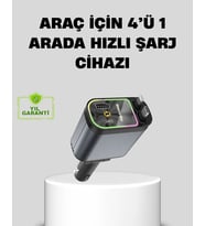 Araç Şarj Cihazı 66W 4 Portlu Hızlı Şarj ve LED Işıklı