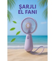 Şarjlı Sessiz Güçlü El Fanı Mini Taşınabilir USB Vantilatör 5 Pervaneli Fan (Mor)