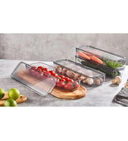 Mina Organizer Plastik Raf, Şeffaf Füme Kapaklı 4 X 750 Ml, Füme