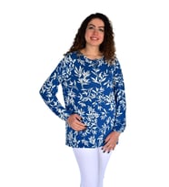 Kadın Yaprak Desen Baskılı Viscon Bluz BGL-ST04288