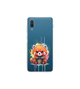 Samsung Galaxy A02 ile Uyumlu Splash Tilki Tasarımlı Şeffaf Silikon Kılıf