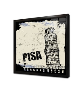 Pisa Kulesi Çerçeveli Cam Tablo