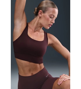 Nike Alate Ellipse Medium-Support Padded Longline Sports Bra Orta Destekli Dolgulu Kadın Bra Bordo