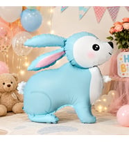 Mavi Retro Tavşan Folyo Balon 60x59 cm Doğum Günü Baby Shower Parti Süsü Dekorasyonu