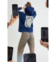 Lisanslı Kapüşonlu Kalın Sweatshirt (Lacivert)