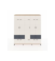 Hyperion Dolap 11 Raflı 4 Çekmeceli 2 Askılı 220x44x243 Çam-Aytaşı/Antrasit