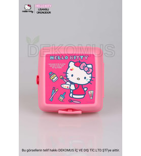 YENİ SEZON LİSANSLI HELLO KITTY 2 KATLI BESLENME KUTUSU / LUNCH BOX (Pembe)
