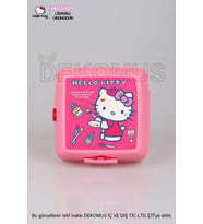 YENİ SEZON LİSANSLI HELLO KITTY 2 KATLI BESLENME KUTUSU / LUNCH BOX (Pembe)