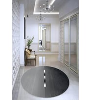Koyu Gri Kaymaz Tabanlı Modern Yuvarlak Halı AR1410 - 100 x 100 cm