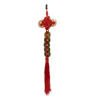 Çin Feng Shui Şans ve Bereket Düğüm Beşli Para 35 cm (Karışık)