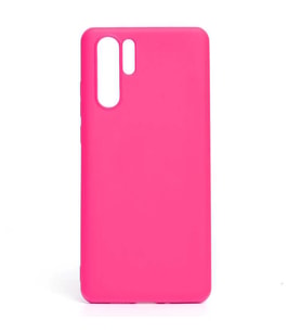 Huawei P30 Pro Kılıf İçi Kadife Özel Tasarım Esnek Yumuşak Pürüzsüz (Koyu Pembe)