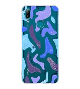 Huawei P Smart 2019 Uyumlu Kapak Abstrackt Tasarımlı Şeffaf Silikon Kılıf