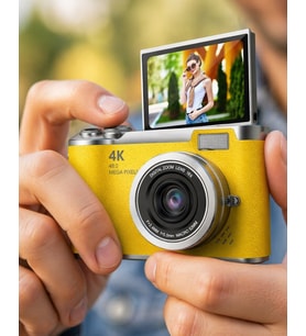 Yüksek Çözünürlüklü 48 MP Kamera 4K Video Çekim Selfie Vlog Fotoğraf Makinesi