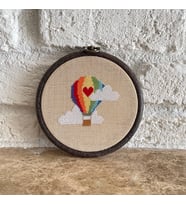 Seretamin Handmade Uçan Balon Kanaviçe Nakışlı Mini Duvar Süsü