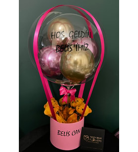 Pembe Gold Hoş Geldin Bebek Balon Kutusu