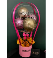 Pembe Gold Hoş Geldin Bebek Balon Kutusu