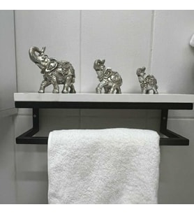 FULYA Banyo Beyaz Raflı Metal Havlu, Şal Askılık