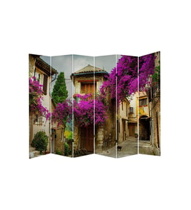 Provence 6 Kanatlı Oda Bölücü Çift Taraflı Kanvas Paravan