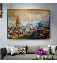Altın Çerçeveli dekoratif tablo a1925 (Gold)