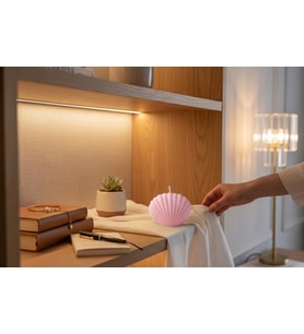 Mumelia Mini İstiridye - Doğal Soya Blok Dekoratif Mum - 5'li - Pembe