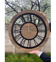 Dekoratif Ahşap Duvar Saati 50 cm