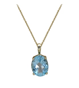 Topaz Taşlı Altın Kolye (Sarı Altın)