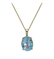 Topaz Taşlı Altın Kolye (Sarı Altın)