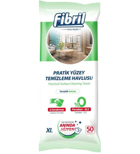Fibril Yüzey Temizlik Havlusu 50 Yaprak XL Temizlik Kokulu Plastik Kapaklı