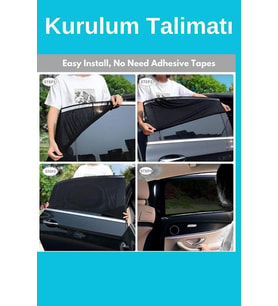 Lada Samara 1997 - 2013 Hatchback Uyumlu Yan Cam Güneşliği Ön veya Arka (Siyah)