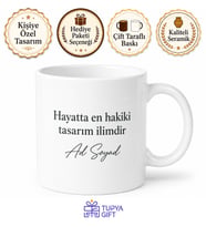İsme Özel Özgün ve Tek Yazılı Kupa Bardak Hediye Özel Tasarım Porselen Mug