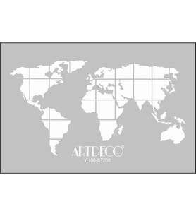 ARTDECO STENCİL A4  DÜNYA HARİTASI 208