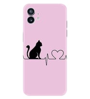 Nothing Phone 1 Kılıf Desenli Silikon Pink Cat Heart 1303