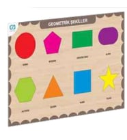 Ahşap Geometrik Şekiller Eğitici Set