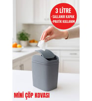 Pratik Mini Çöp Kovası, Mutfak, Banyo ve Ofis İçin Şık Tasarım