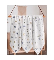 Organik Pamuk Müslin Örtü & Müslin Bebek Battaniyesi 3 Lü Set 90 Cm X 90 Cm