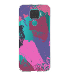 Huawei Mate 30 Lite Uyumlu Kapak Brush Stroke Tasarımlı Şeffaf Silikon Kılıf