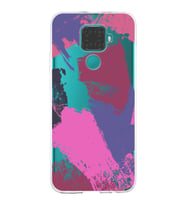 Huawei Mate 30 Lite Uyumlu Kapak Brush Stroke Tasarımlı Şeffaf Silikon Kılıf