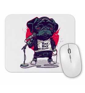 Black Dog Pug Köpek Mouse Pad.jpg